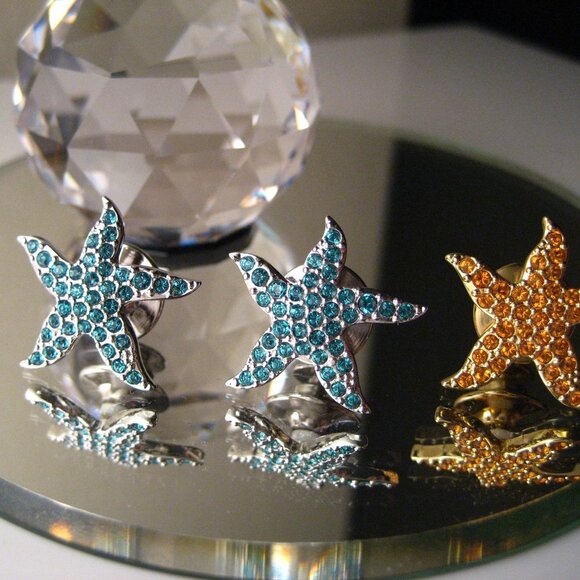 🇦🇹 SWAROVSKI Starfish Tack Pin Brooch - Picture 4 of 5